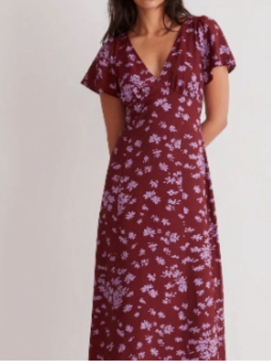 Madewell Dresses & Skirts - Madewell Burgundy Floral V-Neck Maxi Dress
